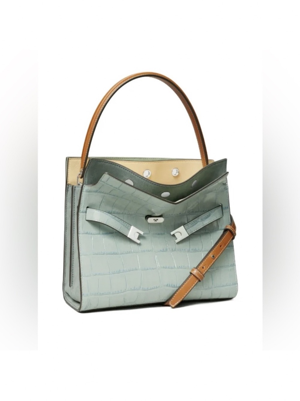 Tory Burch Small Lee Radziwill Embossed Double Bag $1,498